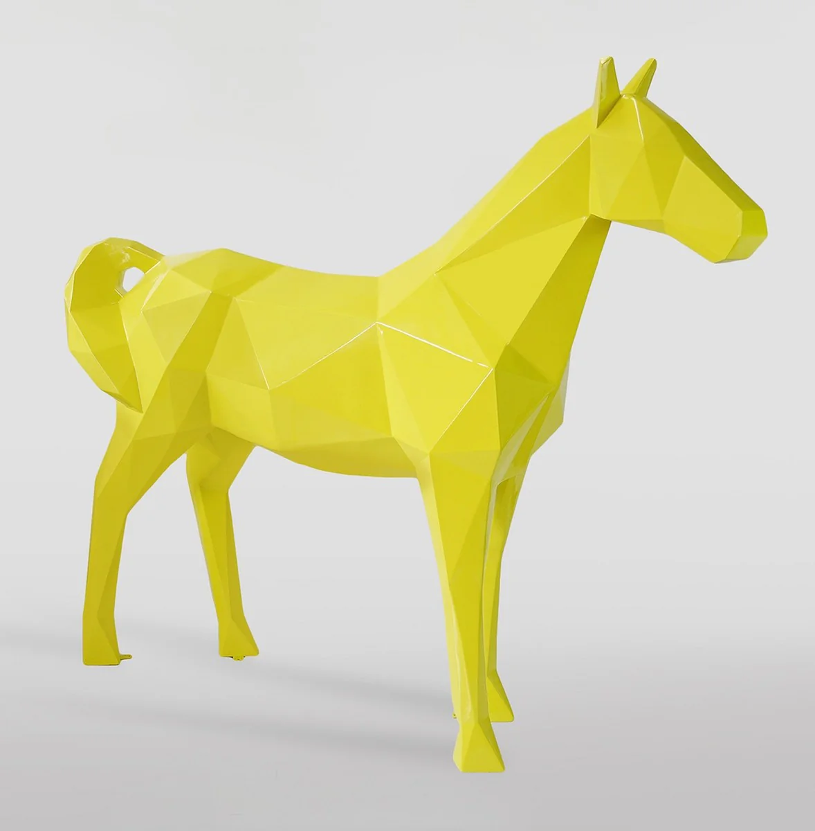 Casa Padrino escultura decorativa XXL caballo amarillo 220 x A. 190 cm - Figura de jard¨ªn de tama?o natural