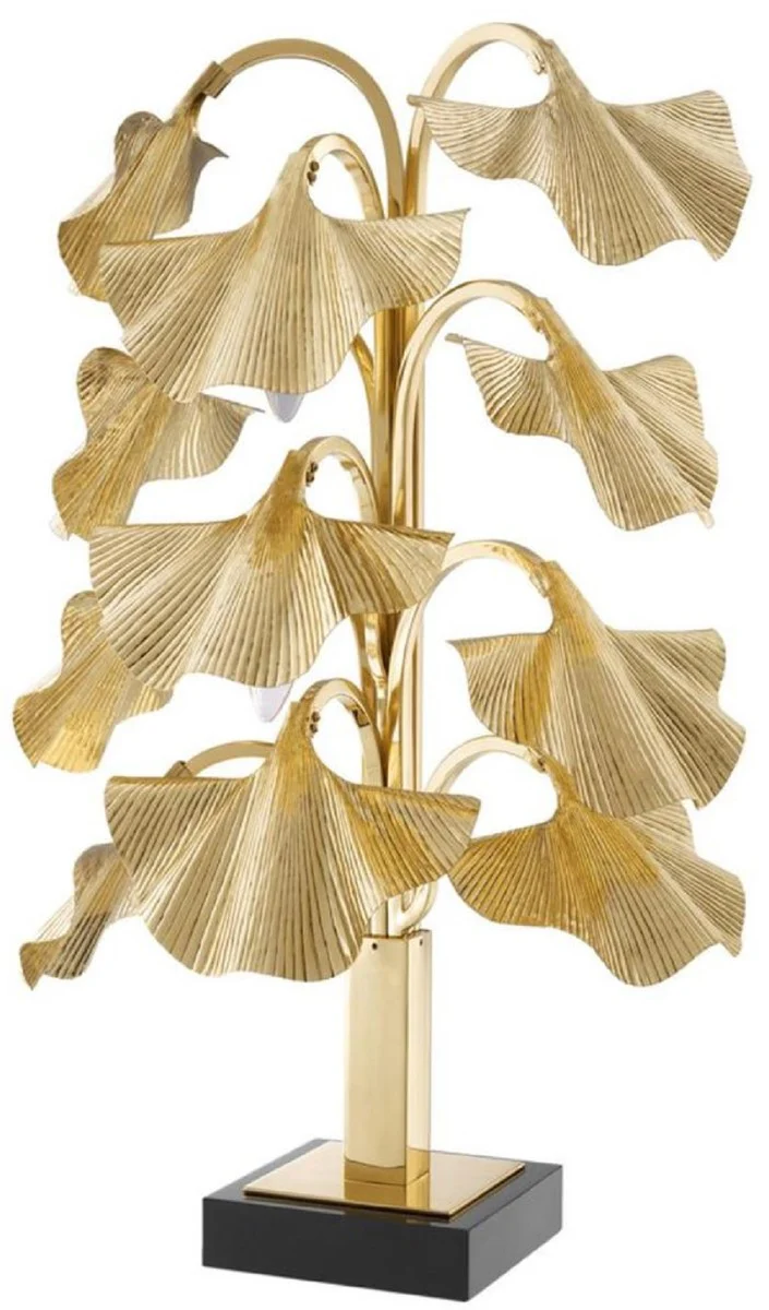 Casa Padrino lámpara de mesa de lujo latón / negro 55 x 38 x H. 88 cm - Lámpara de Diseño con Base de Granito