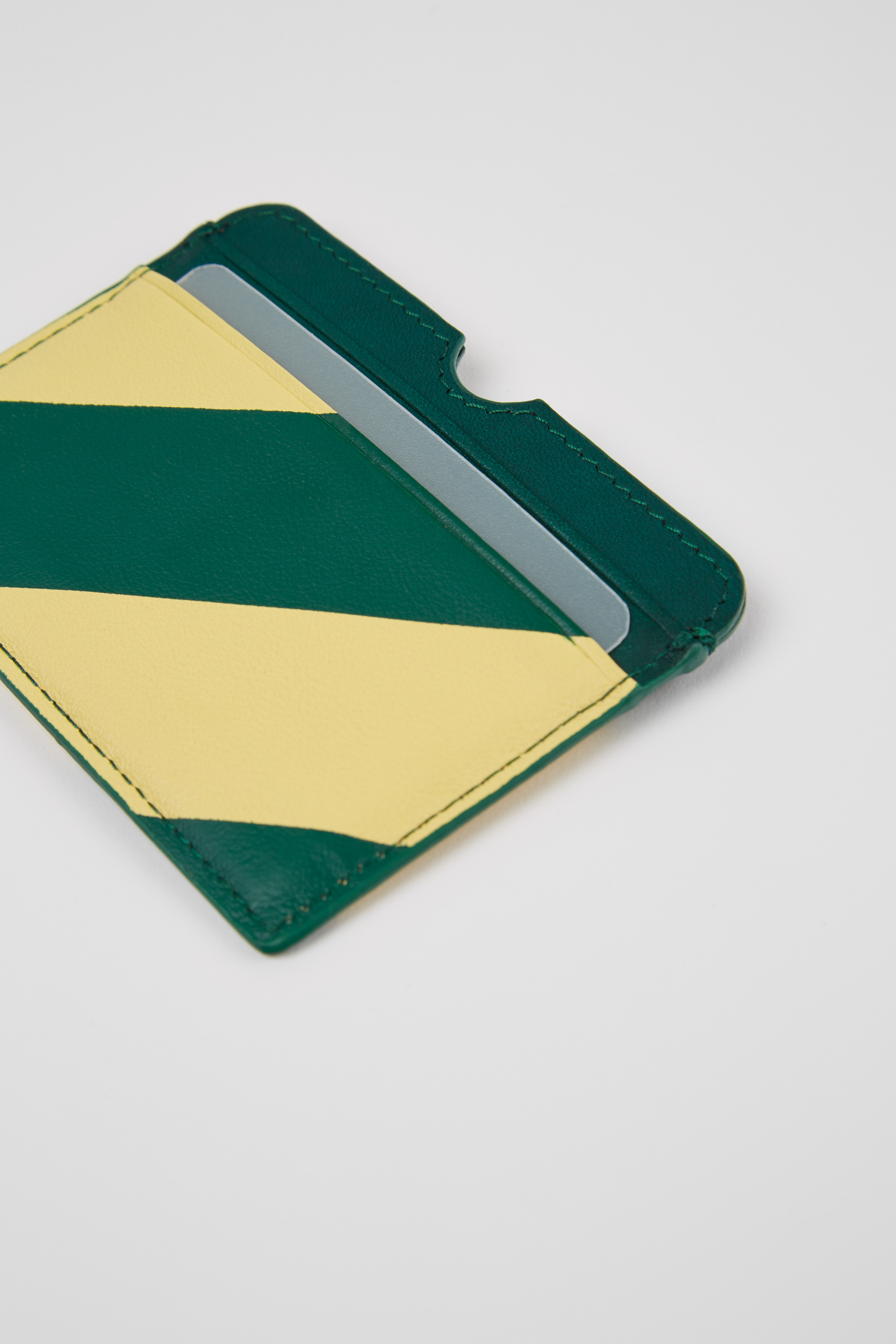Mosa - Green and yellow leather card case