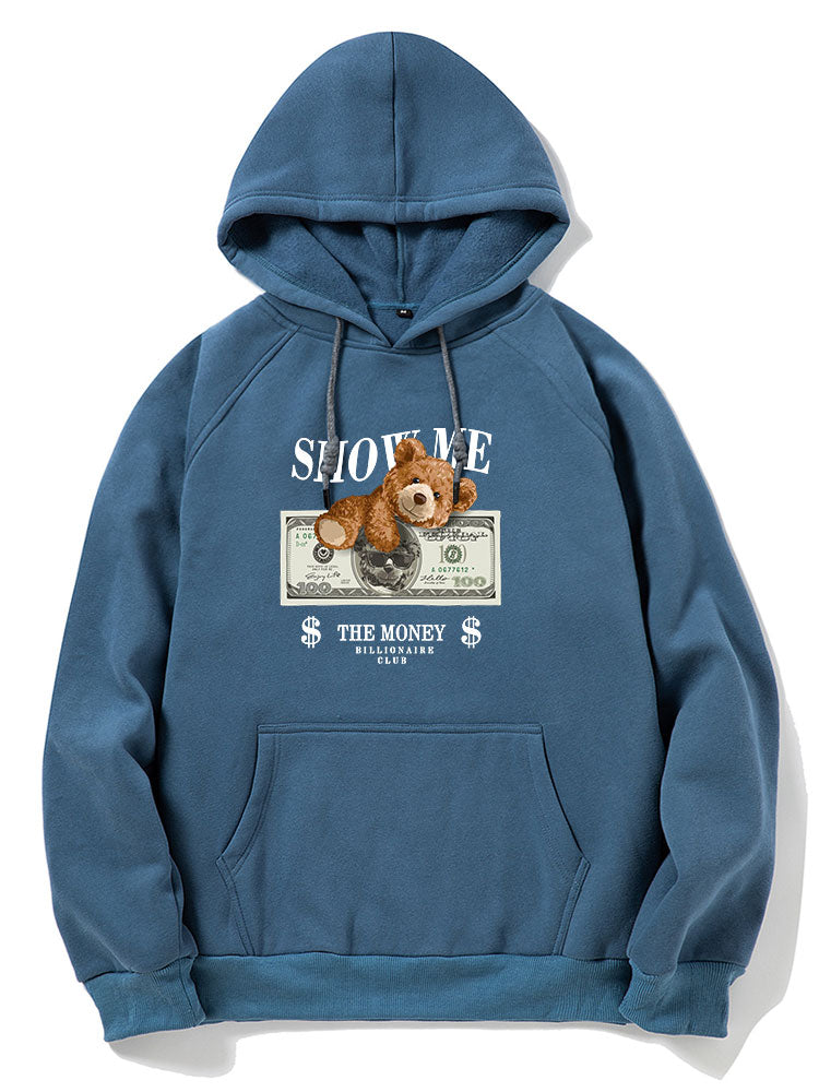 Money Bear Print Hoodie