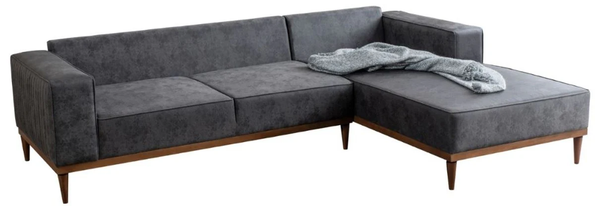 Casa Padrino sof¨¢ esquinero de lujo gris / marr¨®n 265 x 180 x A. 70 cm - Elegante sof¨¢ de sal¨®n - Muebles de Lujo