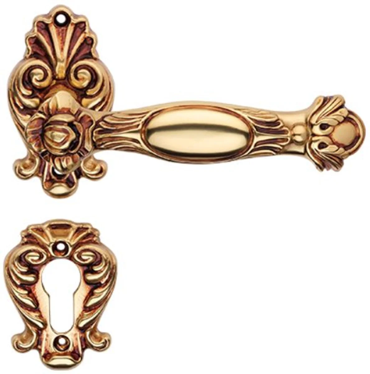 Casa Padrino conjunto de manija de puerta barroco oro franc¨¦s 15 x H. 8,2 cm - Accesorios de Decoraci¨®n Barroco