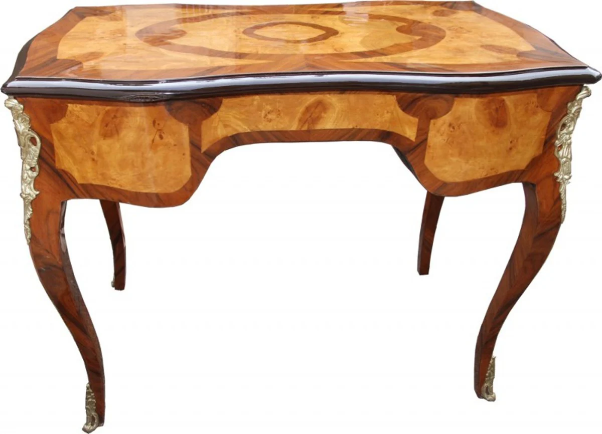 Casa Padrino Baroque luxury desk mahogany burl wood veneer 100 x 80 x 58 cm secretary luxury furniture