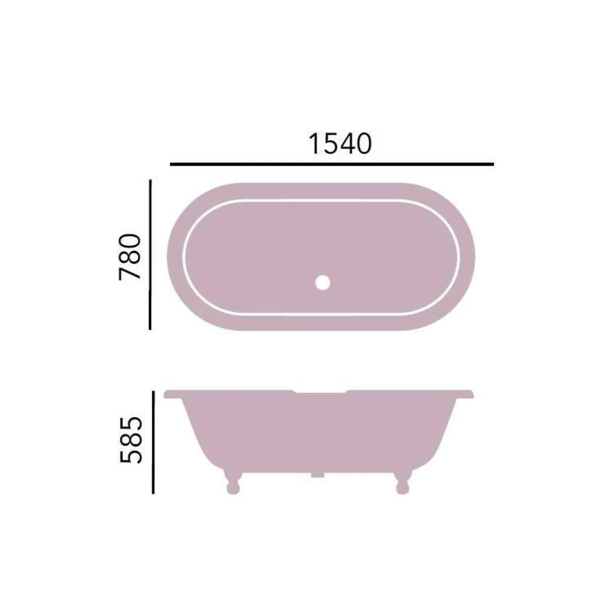 Casa Padrino Bañera de lujo de hierro fundido Azul Claro / Blanco 154 cm - Bañera independiente curvada - Muebles de baño barrocos y Art Nouveau