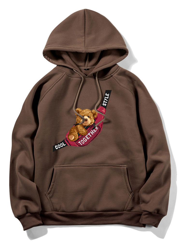 Shoulder Bag Bear Print Hoodie