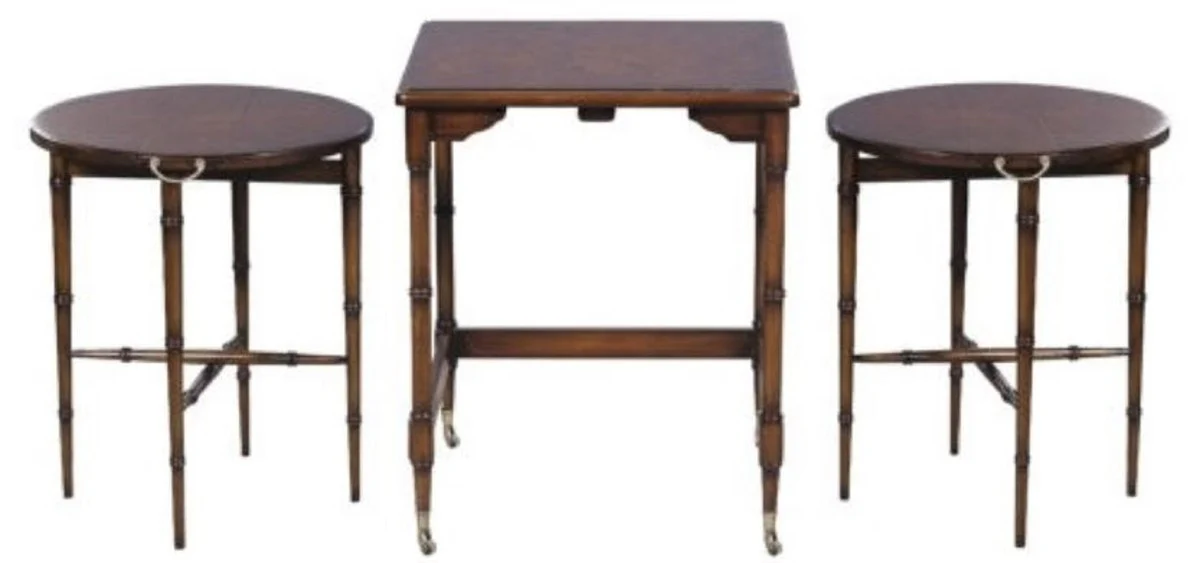 Casa Padrino conjunto de mesa auxiliar de lujo marr¨®n / marr¨®n oscuro 48 x 48 x H. 59 cm - Muebles para Hoteles