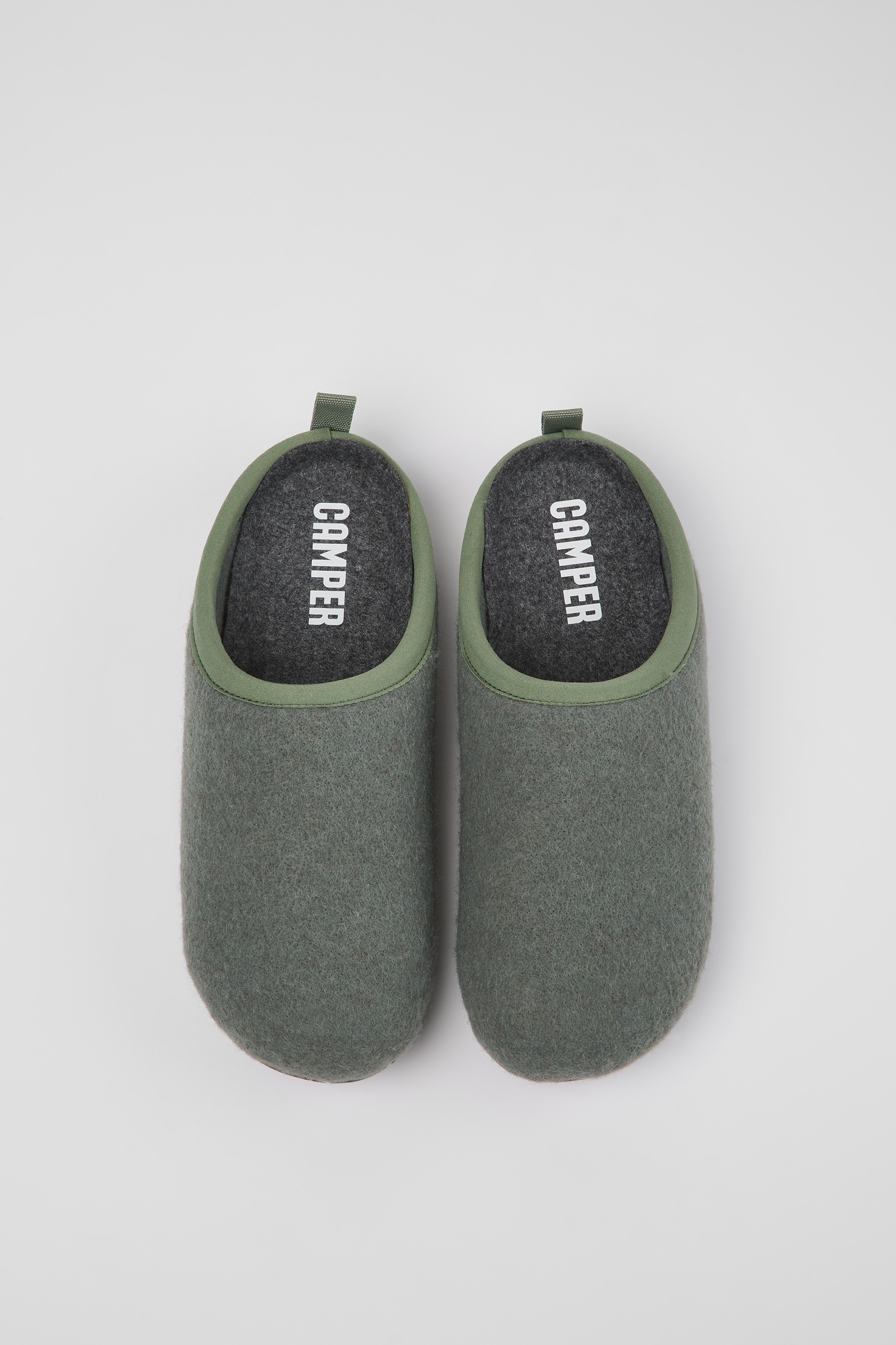 Wabi - Green wool slippers for women
