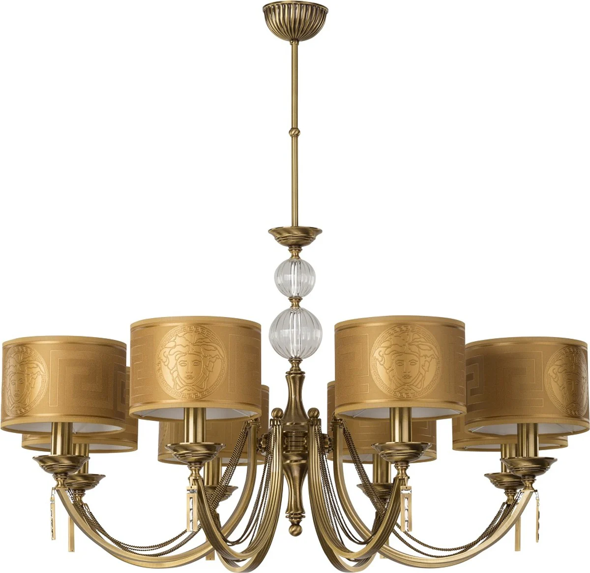 Casa Padrino ara?a de luces barroco de lujo lat¨®n con p¨¢tina / oro ? 87 cm