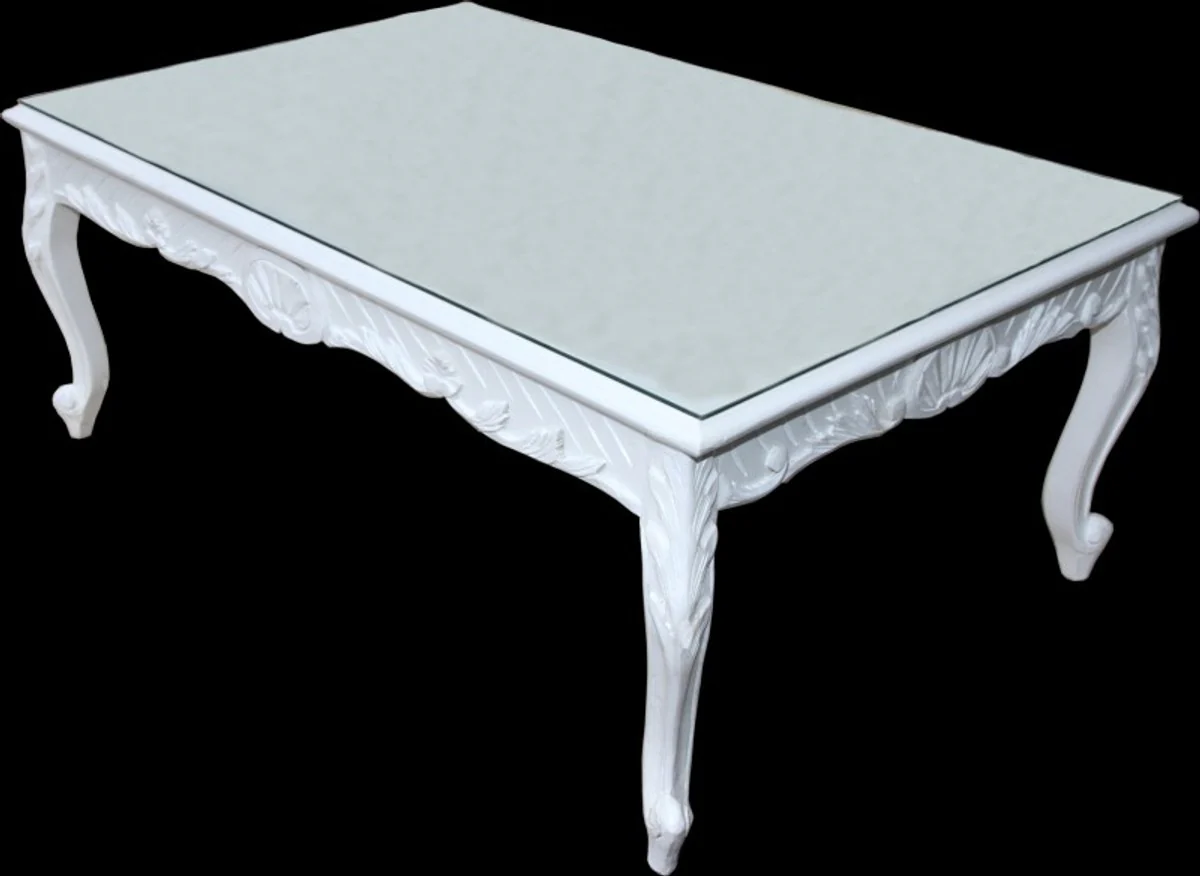White Baroque Coffee Table 120 x 80 cm - Mod2