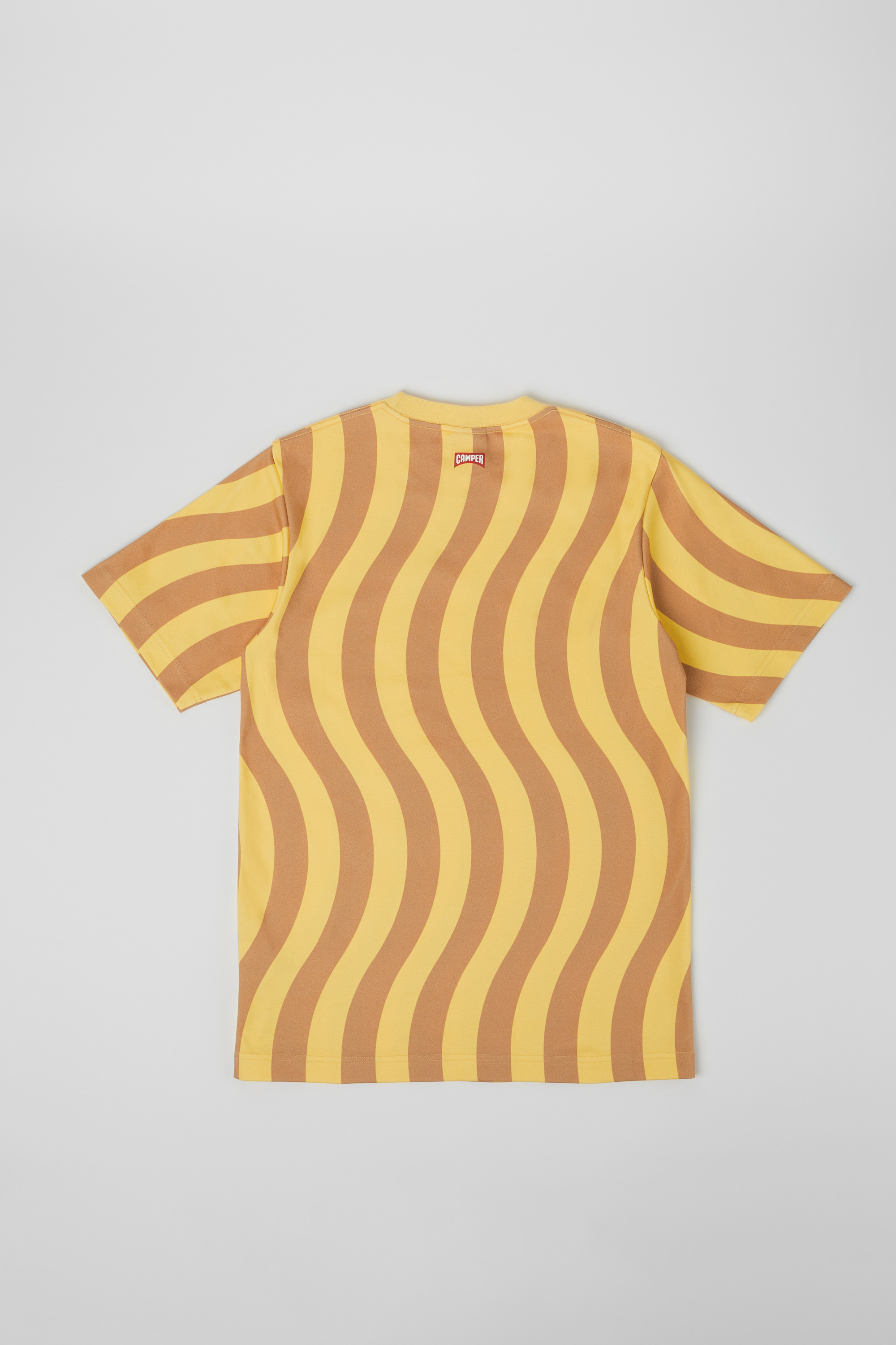 T-Shirt - Beige and yellow organic cotton T-shirt