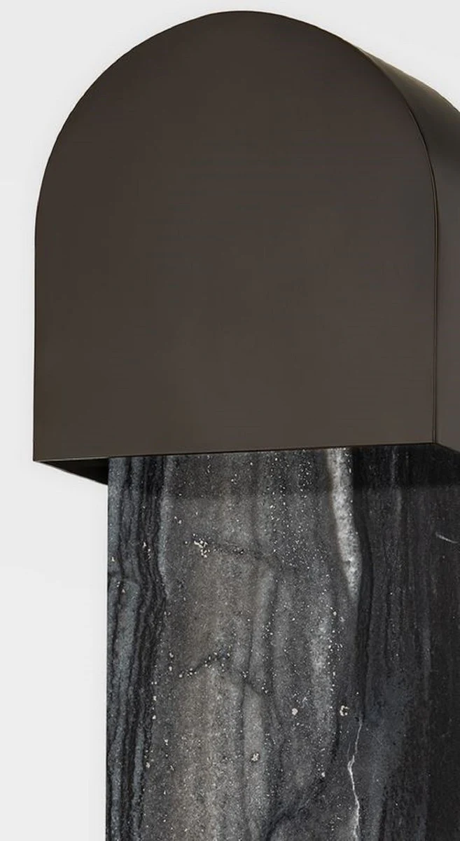 Casa Padrino l¨¢mpara de pared LED de m¨¢rmol de lujo negro 13,34 x 8,26 x A. 40,64 cm - L¨¢mpara de pared de sal¨®n - L¨¢mpara de pared de hotel - L¨¢mpara de pared de restaurante - Luces de lujo