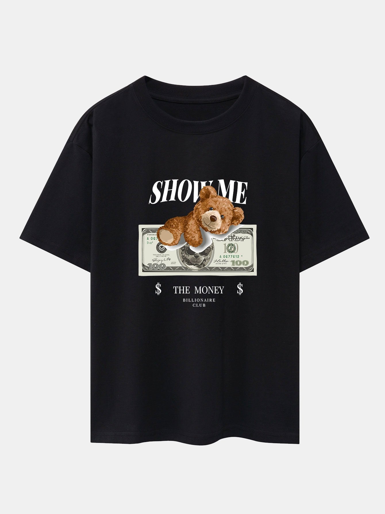 Money Bear Print Heavy Weight Oversize T-Shirt