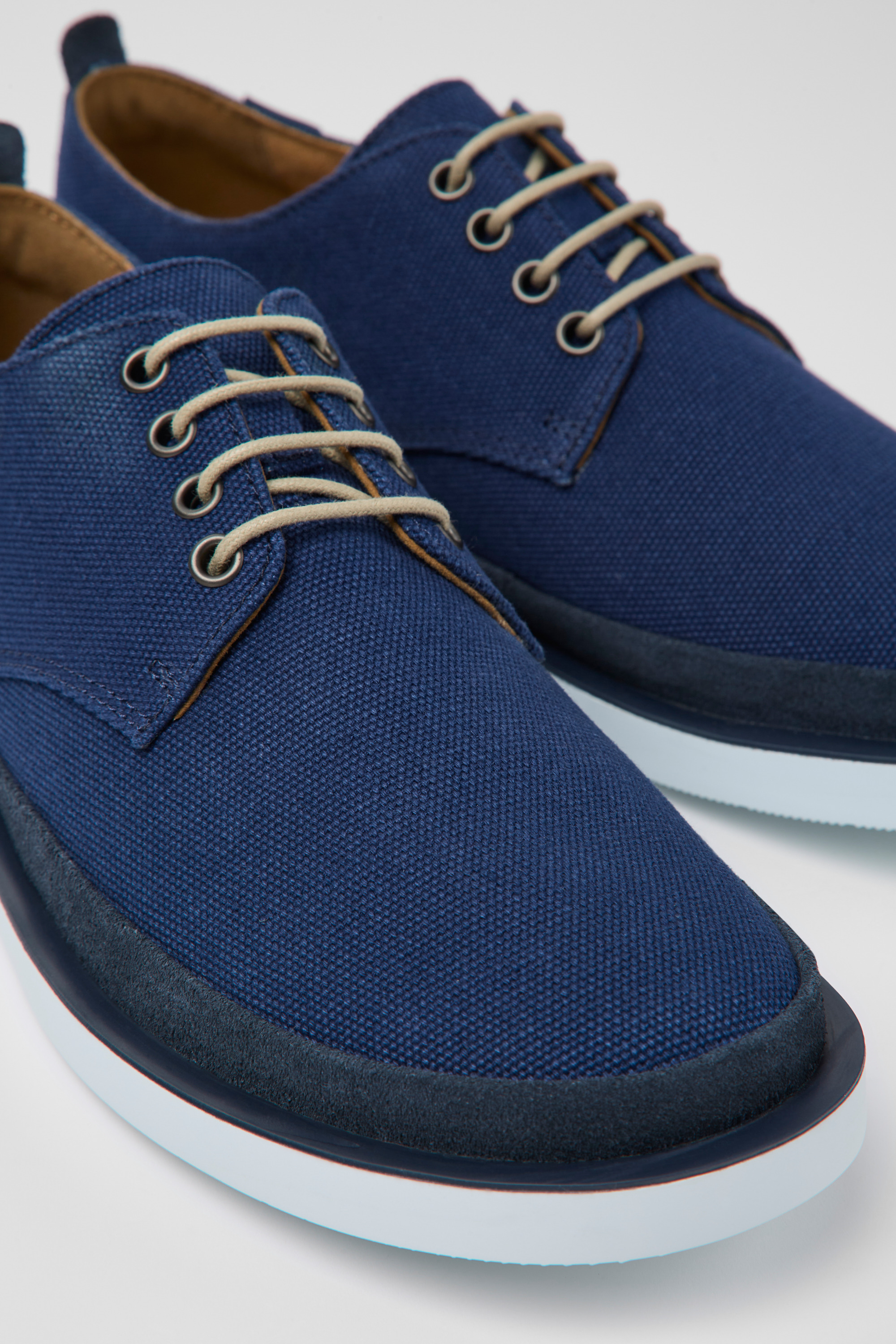 Wagon - Blue textile and nubuck shoes for men