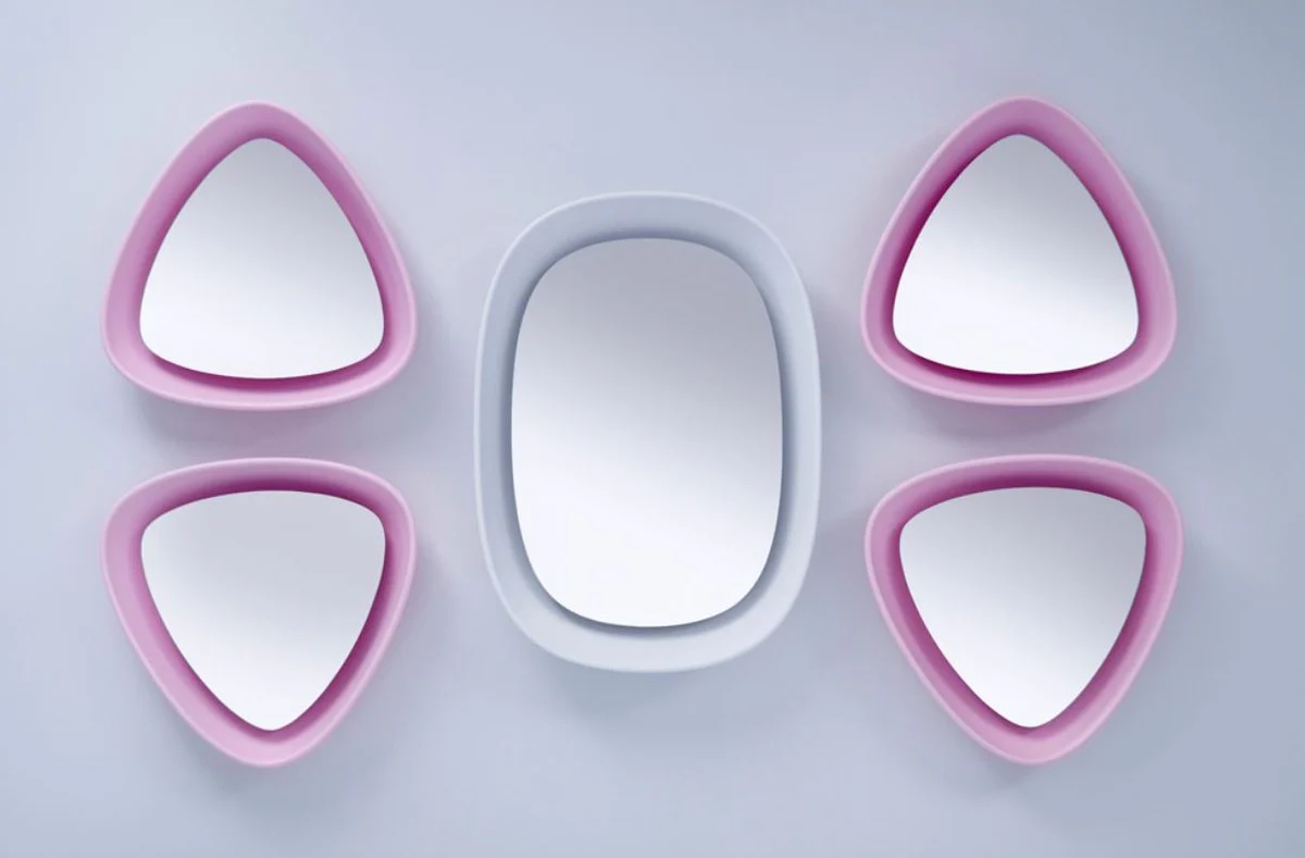 Casa Padrino espejo de dise?o de lujo rosa 64 x H. 63 cm - Espejo de Pared de Dise?o con Luz