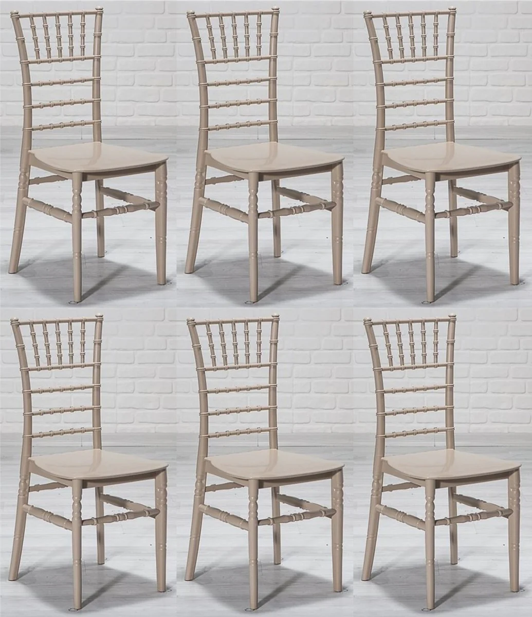 Casa Padrino conjunto de sillas de acr¨ªlico de dise?o capuchino 40 x 46 x A. 92,5 cm - Sillas de comedor - Muebles de comedor de acr¨ªlico