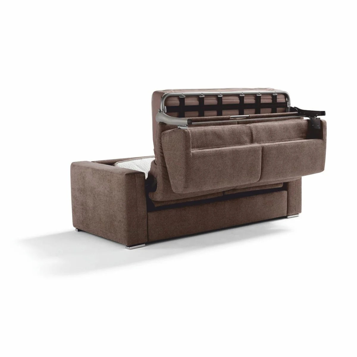 Casa Padrino sof¨¢ cama de lujo marr¨®n / plata 218 cm - Sof¨¢ de sal¨®n plegable