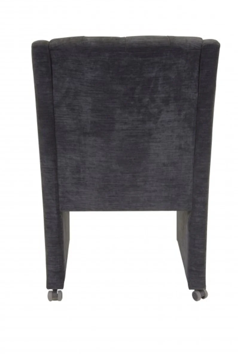 Casa Padrino Designer Dining chair / modef 310 Dark Grey - Hotel furniture-chair on castors