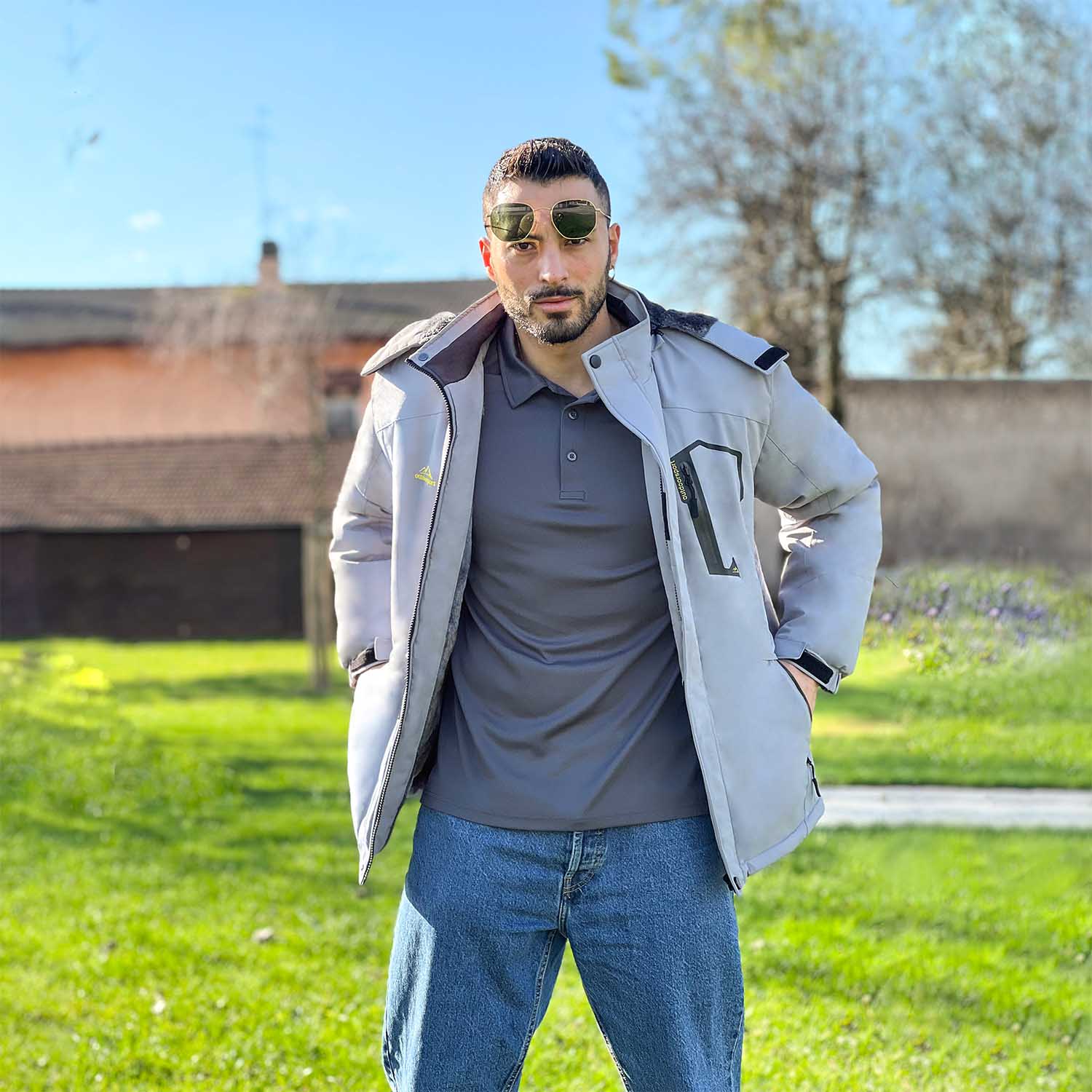 Men's Winter Jacket Water Repellent Ski Snow Jacket Warm Fleece Coat Parka Raincoats With Multi-Pockets