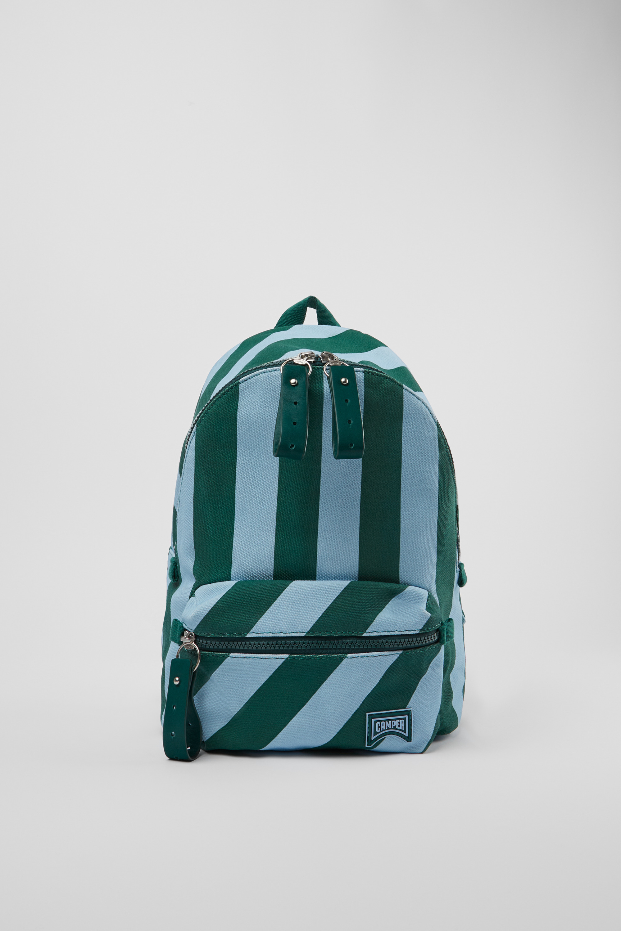 Ado - Small blue and green recycled cotton backpack