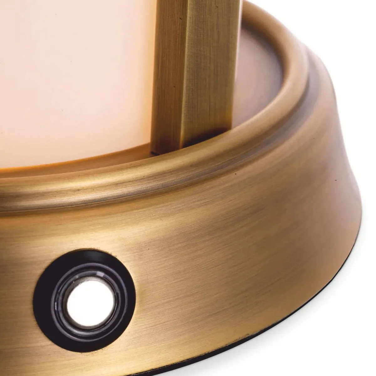 Casa Padrino l¨¢mpara de mesa LED de lujo para exterior lat¨®n antiguo / blanco ? 17,5 x A. 31 cm