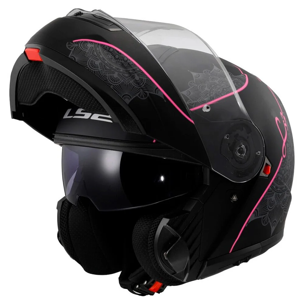 CASCO MODULAR LS2 FF908 STROBE II LUX NEGRO MATE / ROSA