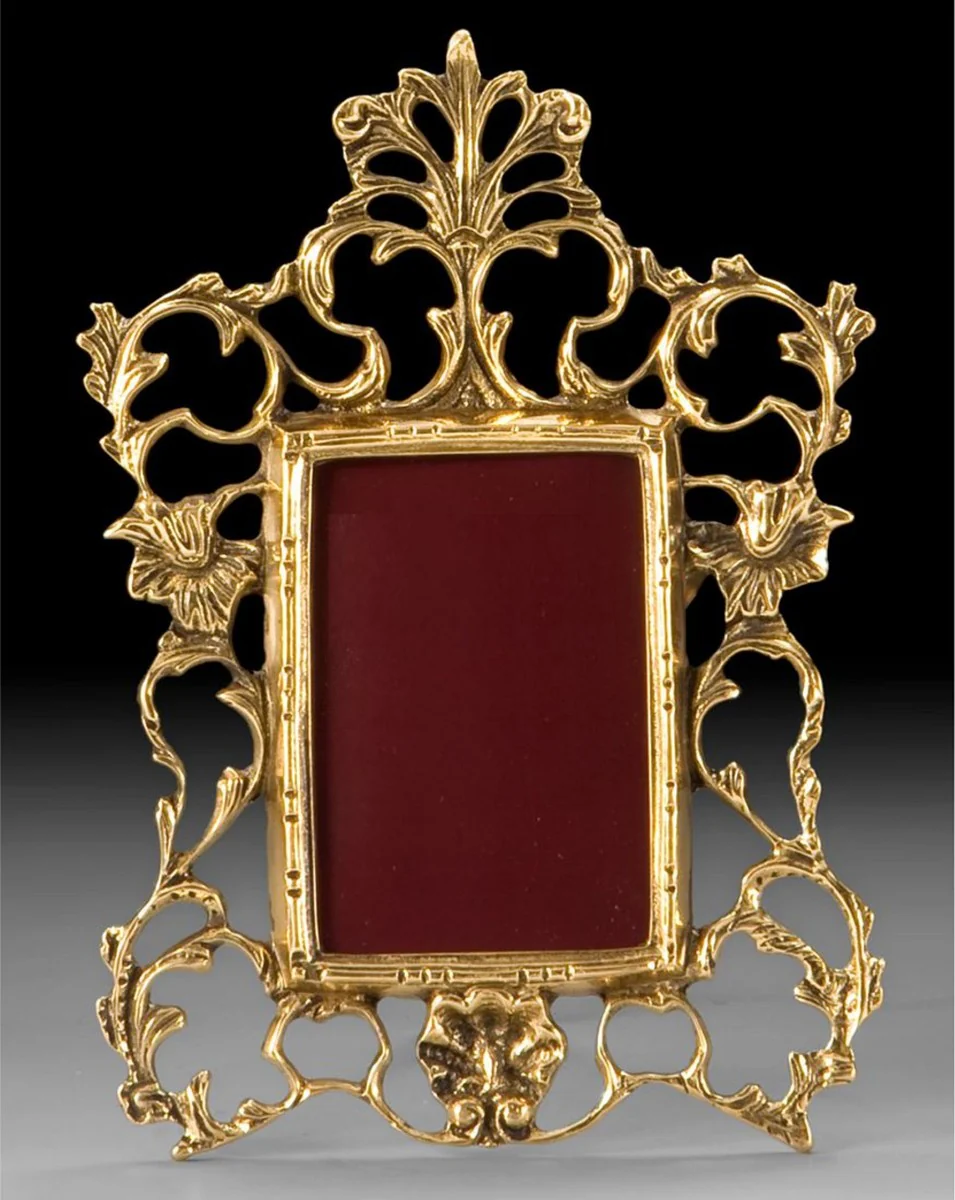 Casa Padrino marco de imagen barroco de lujo oro 19 x A. 26 cm - Marco de imagen de bronce de estilo barroco hecho a mano - Accesorios decorativos barrocos - Noble y Magnífico