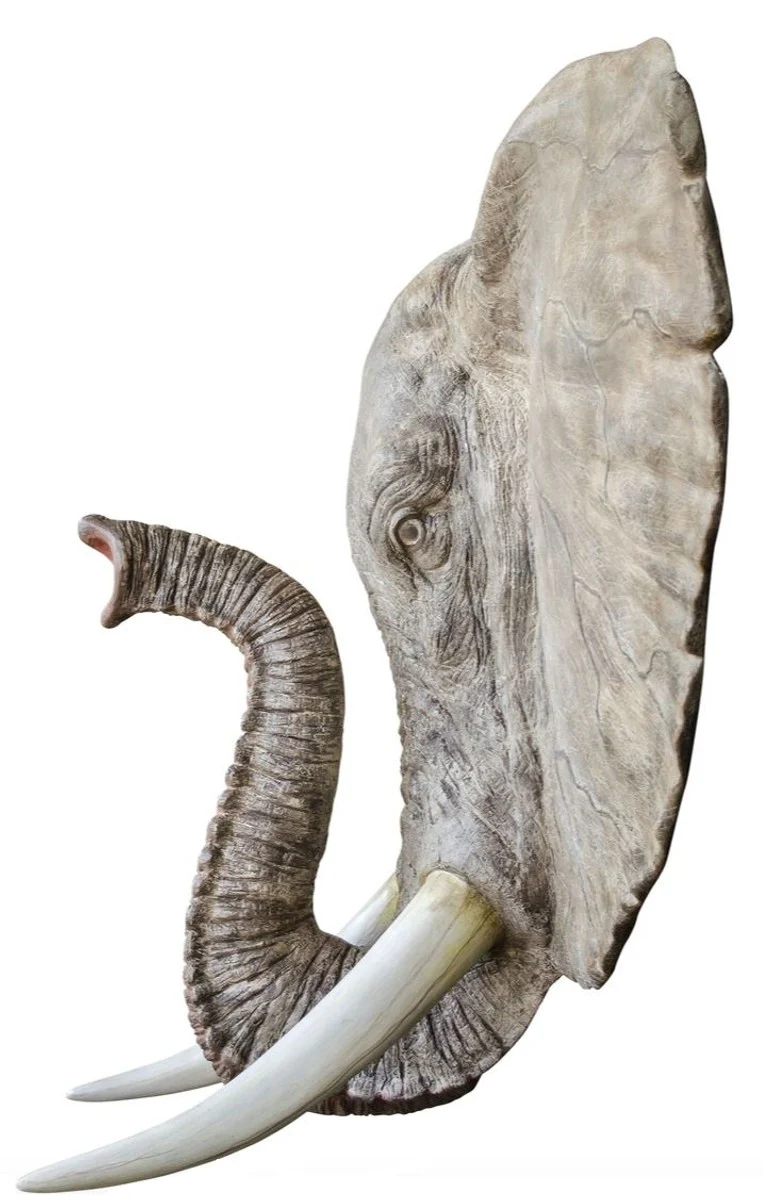 Casa Padrino figura de pared decorativa de la elefante gris 215 x 67 x H. 170 cm - Decoración de Pared de Lujo