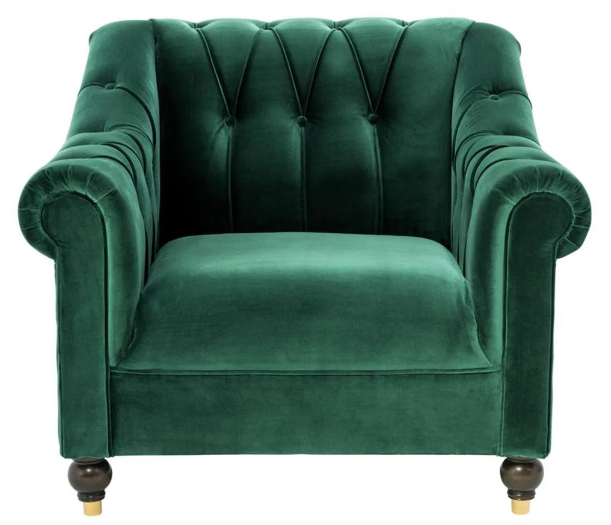 Casa Padrino sillón chesterfield de lujo verde 99 x 90 x H. 81,5 cm - Edición Limitada