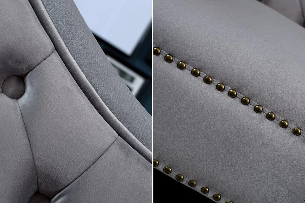 Chesterfield Recamiere / Chaiselongue Silvergrey de Casa Padrino - Sof¨¢ de la sala de estar