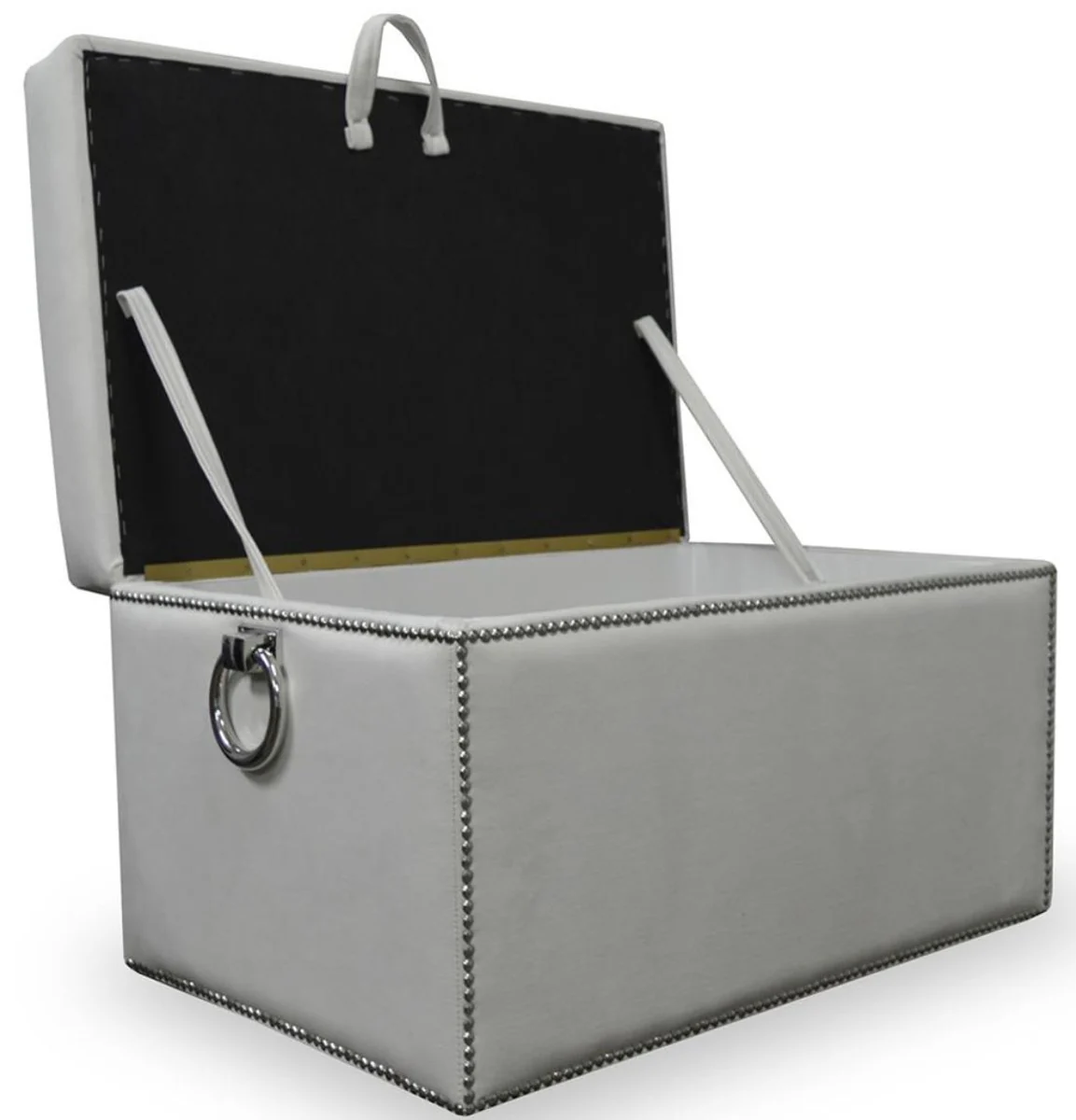 Casa Padrino Cofre de Lujo con Asiento y Asas Redondas 97 x 50 x H. 48 cm - Varios Colores - Banco Plegable Acolchado - Cofre Banco - Calidad de Lujo