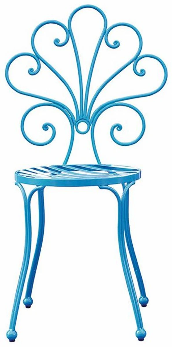 Casa Padrino silla de jard¨ªn Art Nouveau azul claro A. 91 cm - Muebles de Jard¨ªn Art Nouveau