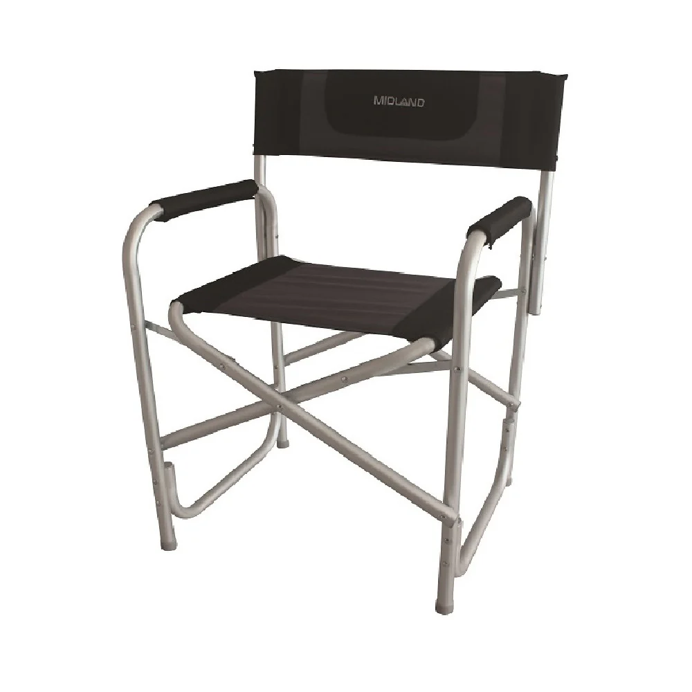 Midland Silla Director negra - Silla plegable de camping