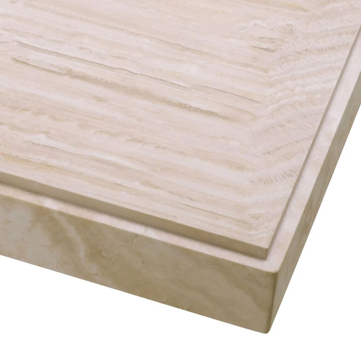 Casa Padrino mesa de centro de lujo beige 83 x 83 x A. 32 cm - Mesa de sal¨®n cuadrada de piedra natural travertino - Muebles de sal¨®n de lujo