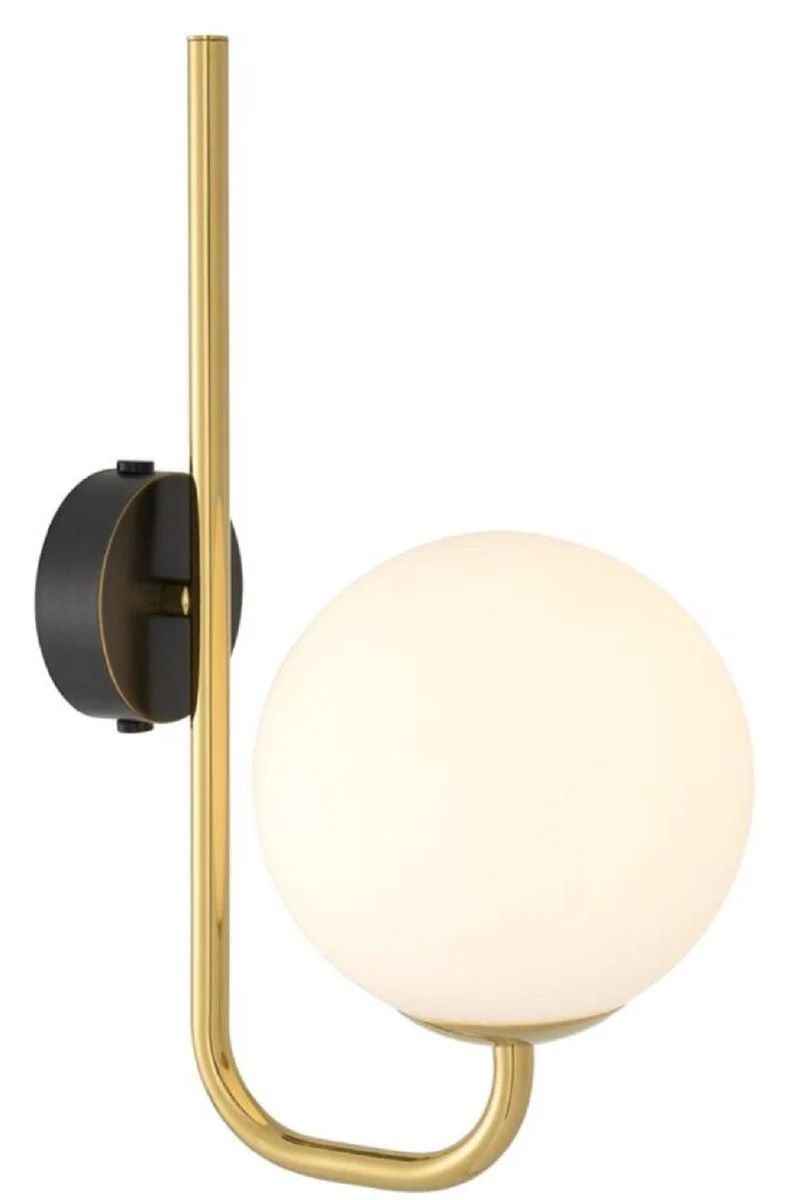 Casa Padrino lámpara de pared de lujo oro / negro / blanco 15 x 22 x H. 36 cm - Lámpara de Hotel y Restaurante