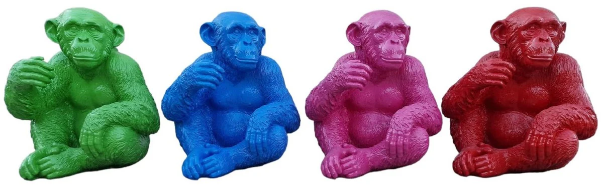 Casa Padrino figura decorativa de dise?o de lujo mono azul 45 x 39 x A. 55 cm - Figura decorativa de sal¨®n - Figura decorativa de lujo - Figura decorativa de dise?o