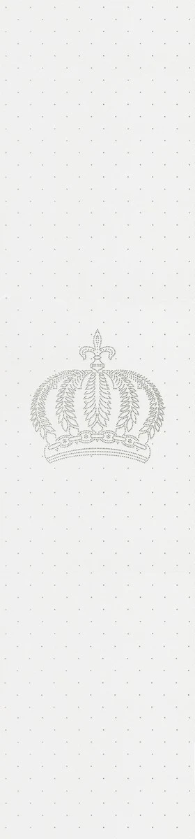 Harald Gl??ckler Designer Baroque Non-Woven Wallpaper 52716 - Crown - White with Rhinestones