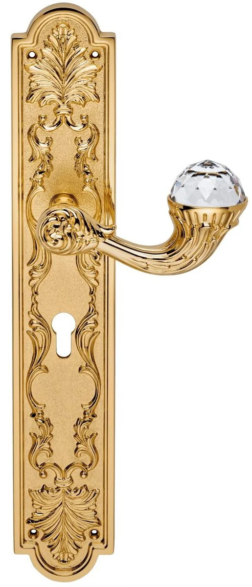 Casa Padrino conjunto de tirador de la puerta Art Nouveau de lujo de con cristal de Swarovski oro 16,4 x H 41,8 cm - Accesorios de Hotel Baroque & Art Nouveau
