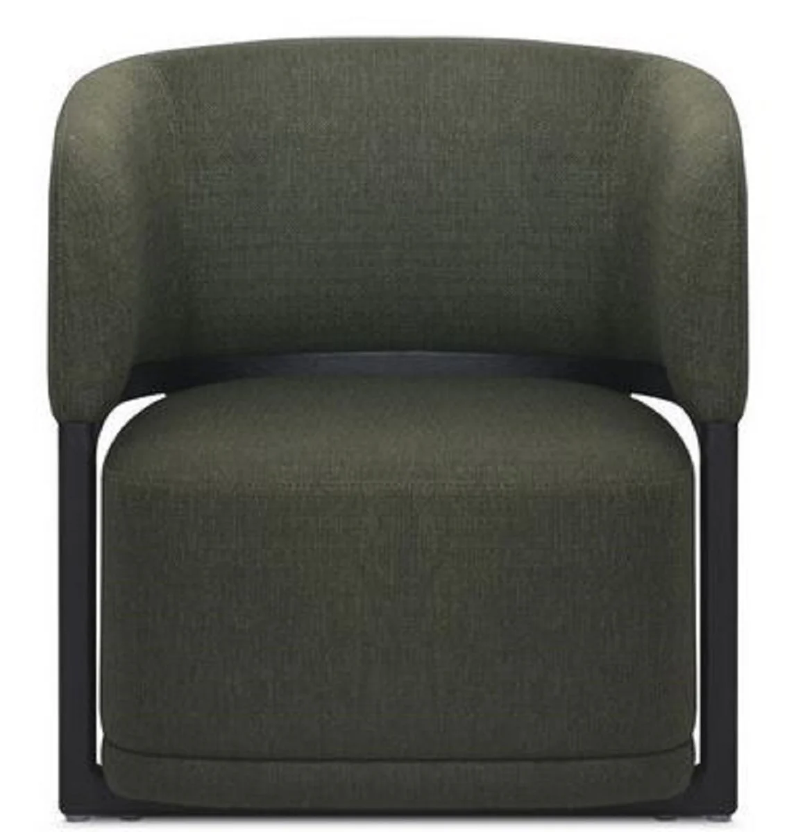 Casa Padrino sill¨®n de lujo para sala de estar verde oscuro / negro 66 x 65 x H. 69 cm - Muebles de Sala - Calidad de Lujo