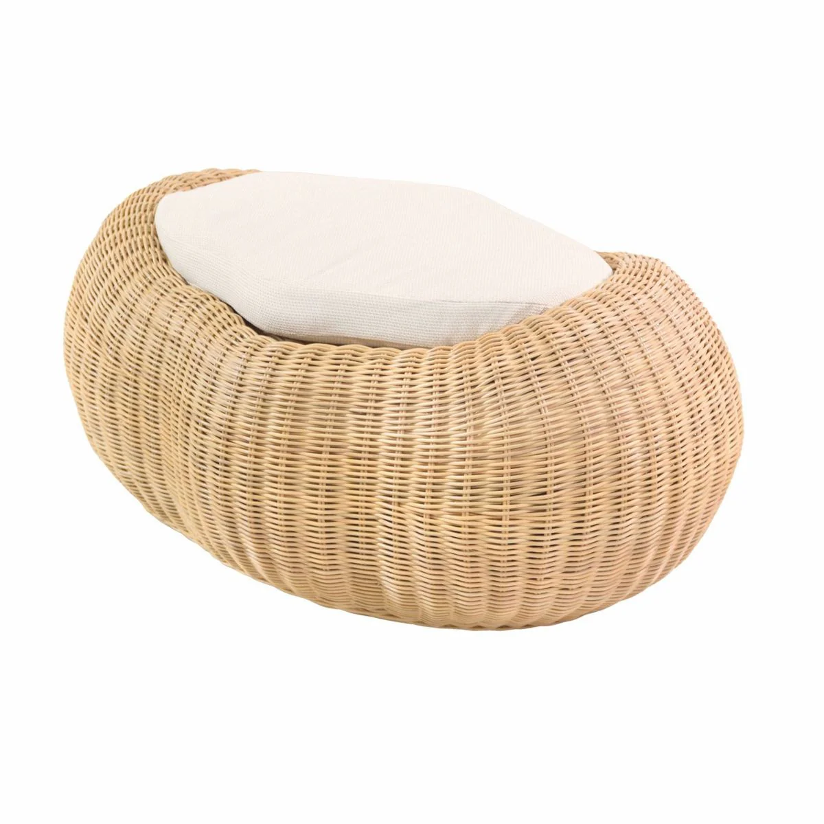 Casa Padrino taburete de lujo natural 86,5 cm - Reposapi¨¦s de rat¨¢n con coj¨ªn