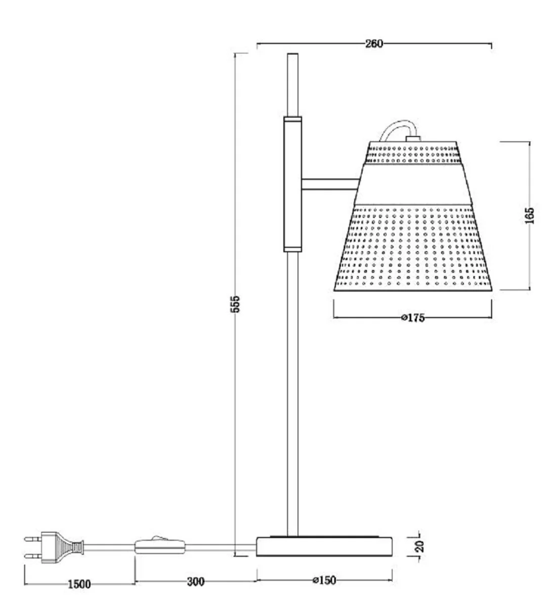 Casa Padrino lámpara de mesa oro antiguo / negro 17,5 x 26 x H. 55,5 cm - Lámpara de Mesa Moderna con Pantalla de Metal Perforada