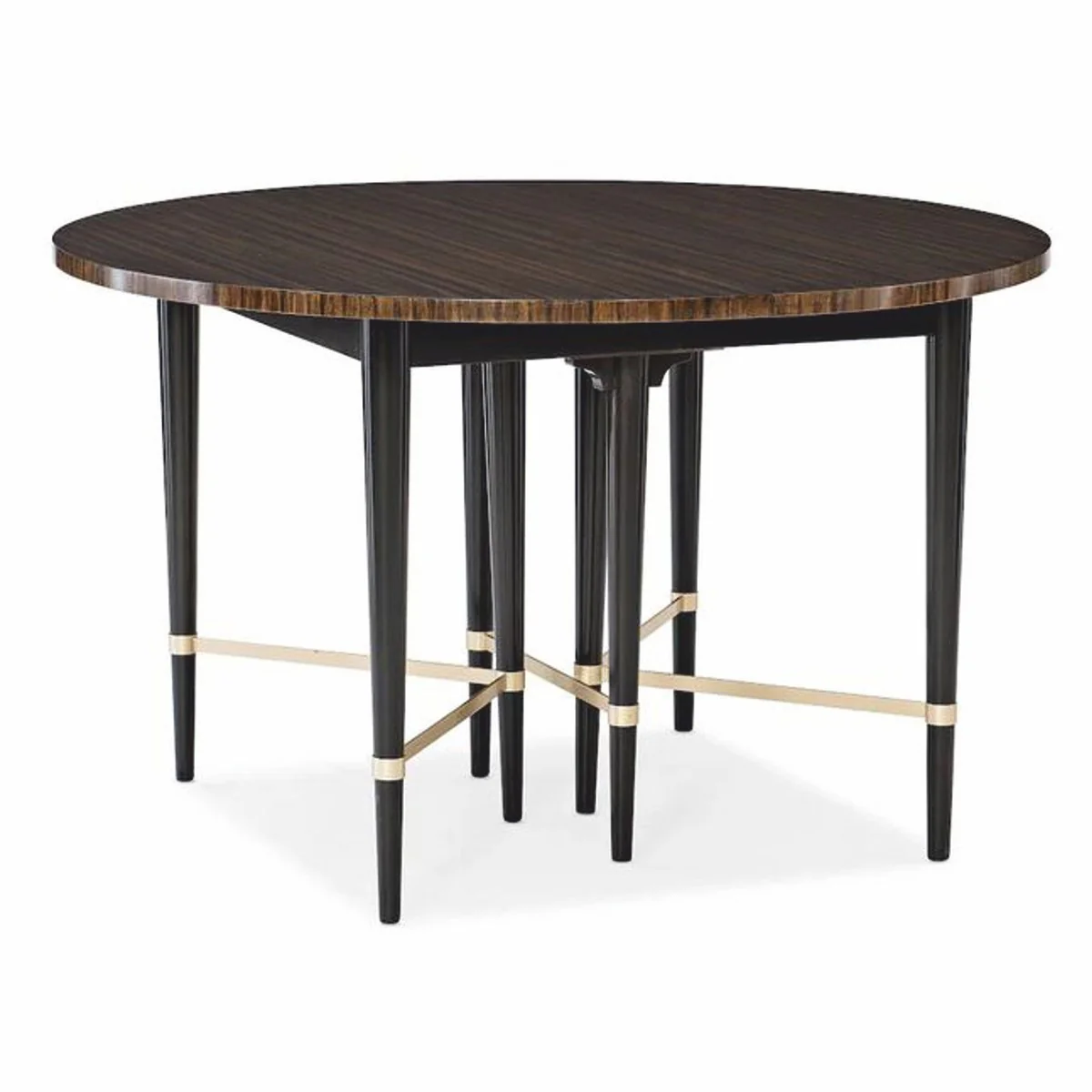 Casa Padrino Mesa de Comedor de Lujo Marr¨®n Oscuro / Negro 122-182 cm - Extensible