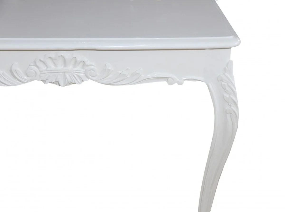 Casa Padrino Baroque dining table White 100 cm x 90 cm dining room table