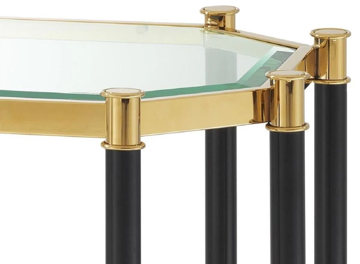 Casa Padrino mesa consola de la sala de estar oro / negro 169 x 53,5 x H. 75,5 cm - Consola de Lujo