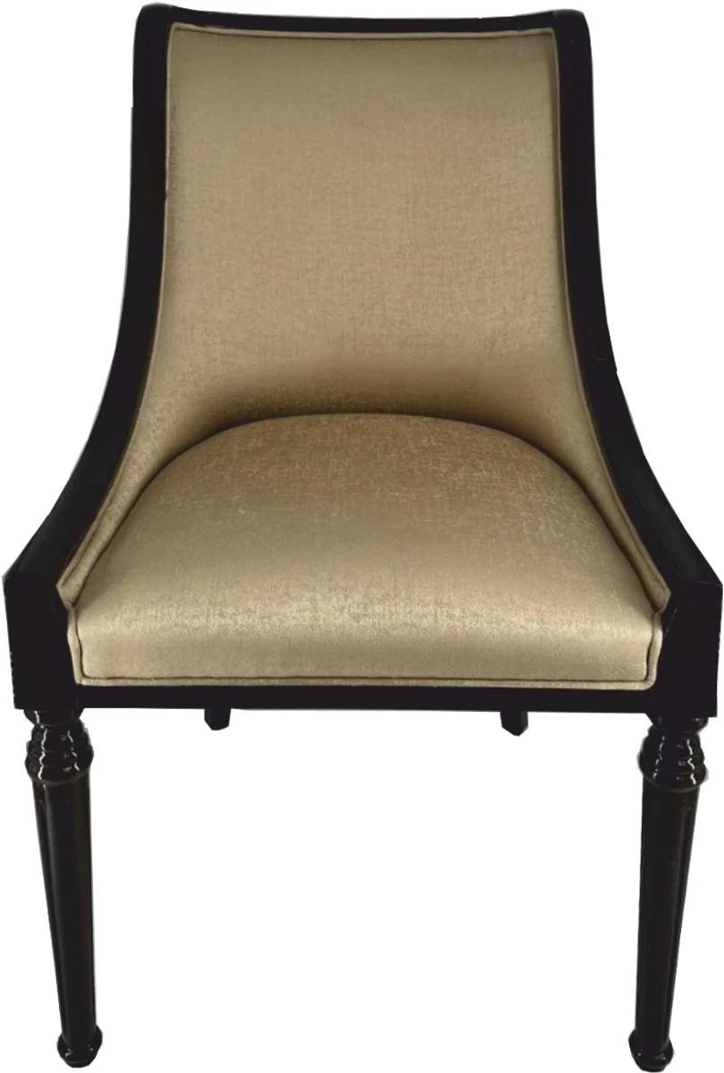 Casa Padrino silla de comedor barroco de lujo oro / negro A. 110 cm - Muebles barrocos