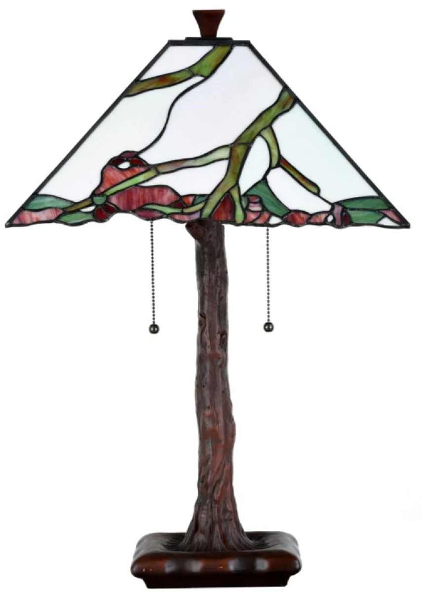 Casa Padrino lámpara de mesa Tiffany de lujo de multicolor 41 x 41 x H. 64 cm - Accesorios de Sala de Estar Decorados