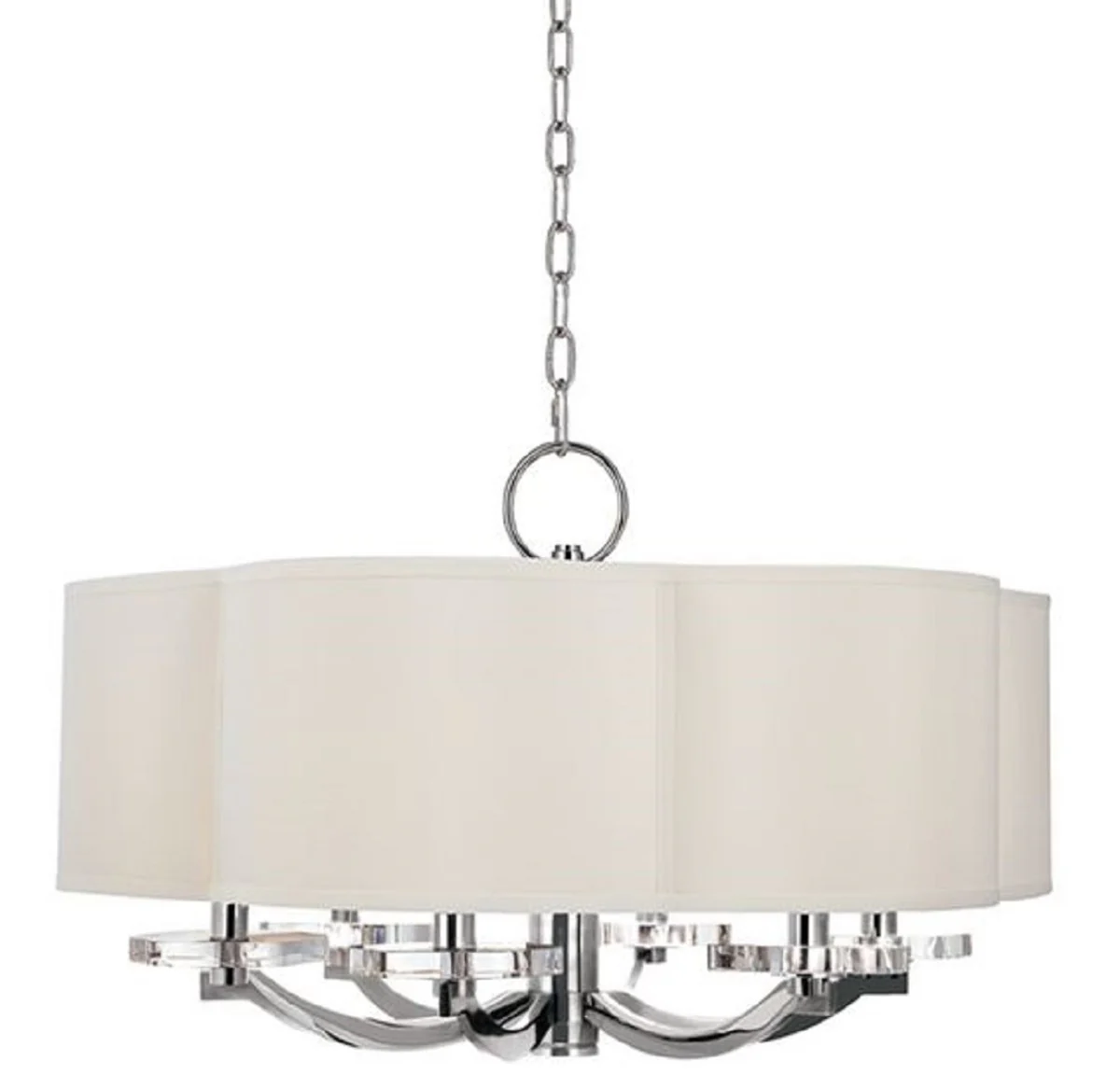 Casa Padrino araña de lujo en forma de hoja de trébol plata / crema Ø 66 x H. 39,4 cm - Calidad de Lujo