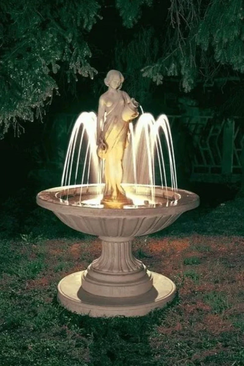 Casa Padrino fuente barroco gris ? 130 x A. 180 cm - Fuente de jard¨ªn redonda - Hecho en Italia