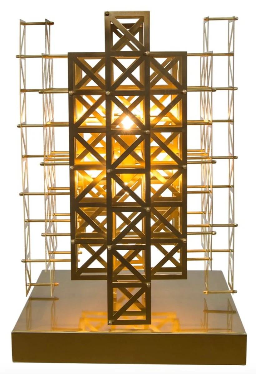 Casa Padrino dise?o l¨¢mpara de mesa lat¨®n claro 45 x 45 x H. 65 cm - muebles de hotel