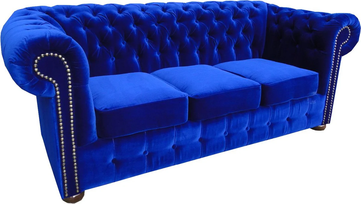 Sof¨¢ de 3 plazas Casa Padrino Chesterfield en p¨²rpura 200 x 90 x H. 78 cm - calidad de lujo