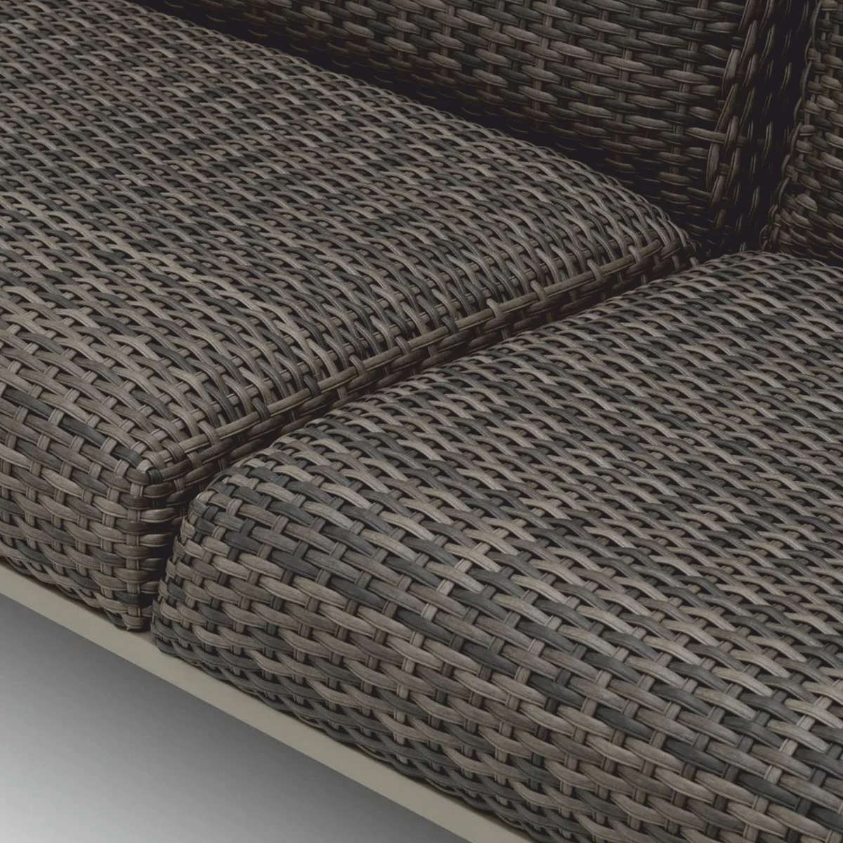 Casa Padrino sof¨¢ de jard¨ªn de lujo de rat¨¢n artificial gris 180 cm - Muebles de jard¨ªn